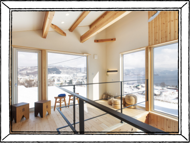 洞爺湖が見える窓