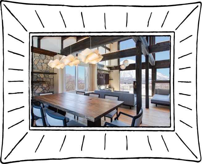 羊蹄山が見える窓